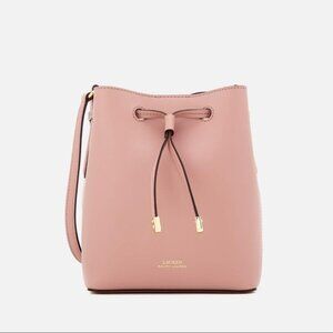 NWT Lauren Ralph Lauren Mini Blush Bucket Bag Pink Leather